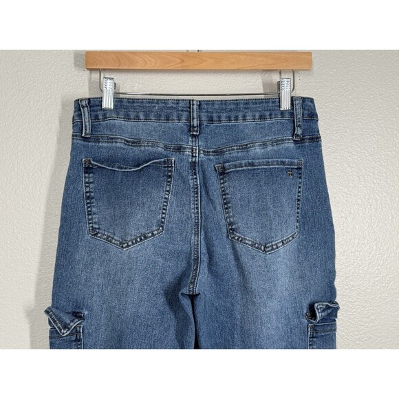 True Craft Cargo Bootcut Stretch Denim Jeans Womens Size 12 Mid Rise Gorpcore - Picture 6 of 11